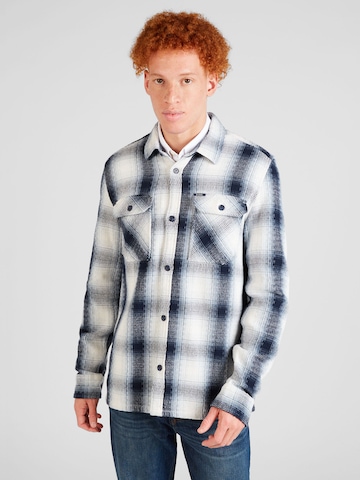 GARCIA Regular fit Button Up Shirt 'Colbert + Gilet' in Blue: front