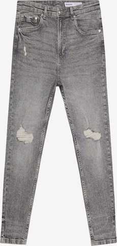 Bershka Дънки Tapered Leg Дънки в сиво: отпред