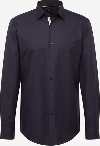 BOSS Slim fit Button Up Shirt 'H-HANK' in Blue: front