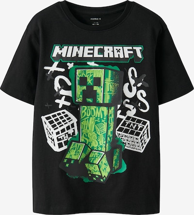 NAME IT Majica 'NKMDI MINECRAFT' veličine 116 u travnato zelena / tamno zelena / crna / bijela, Pregled proizvoda
