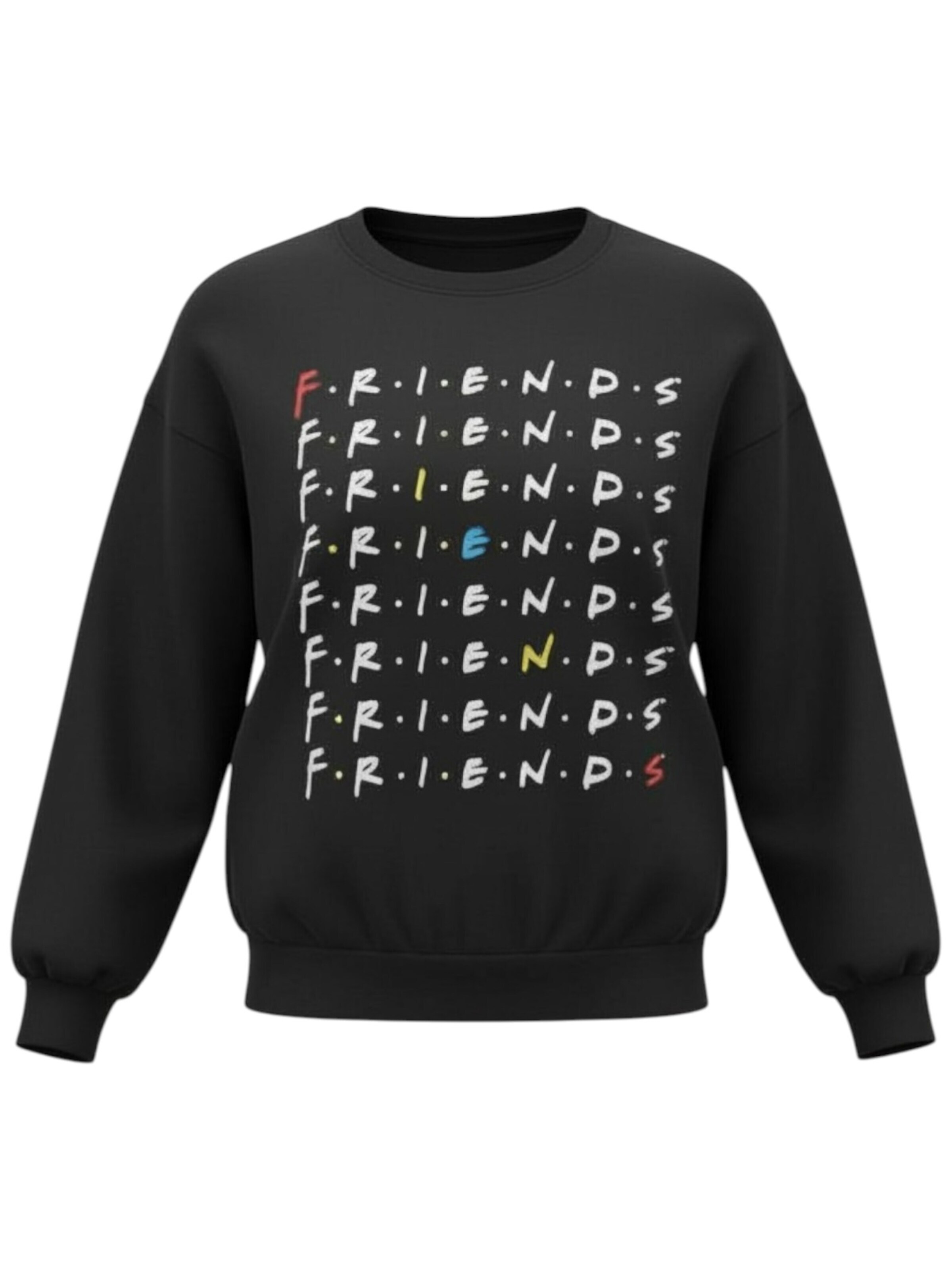 Warner Bros Sweatshirt 'Friends' in Black: front
