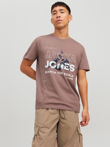 purpurinė JACK & JONES Marškinėliai 'Hunt': priekis
