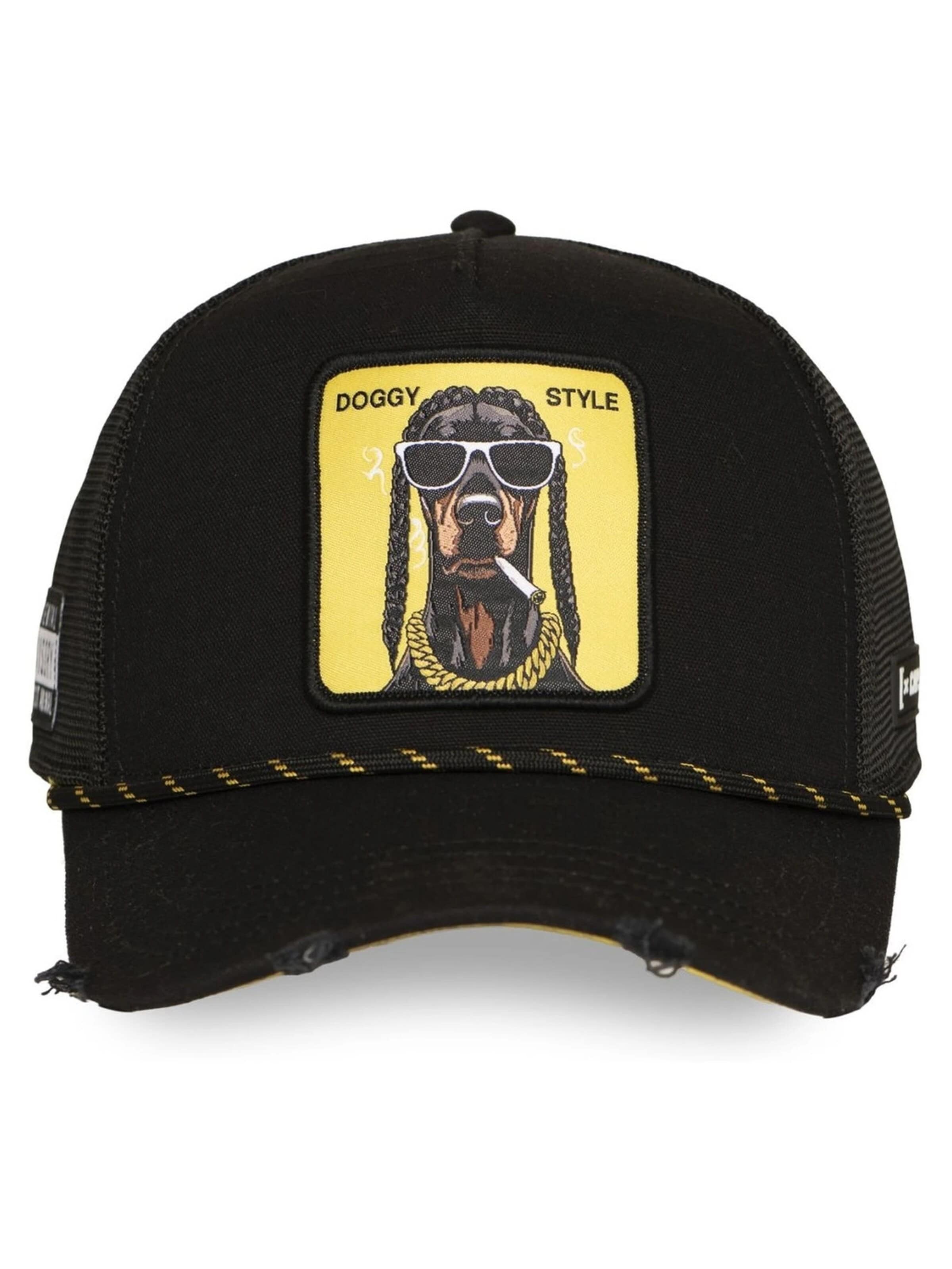 Capslab Czapka z daszkiem 'Gorra capslab negra hiphop doggy trucker cap' w kolorze czarny: przód
