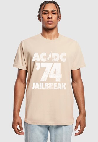 Merchcode Shirt 'ACDC - Jailbreak 74' in Beige: front