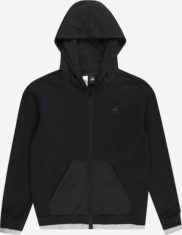 ADIDAS SPORTSWEAR Athletic fleece jacket 'All Szn Fleece ' in Black: front