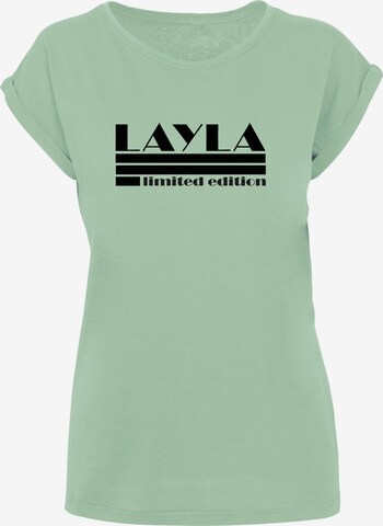 Maglietta 'Layla - Limited Edition' di Merchcode in verde: frontale