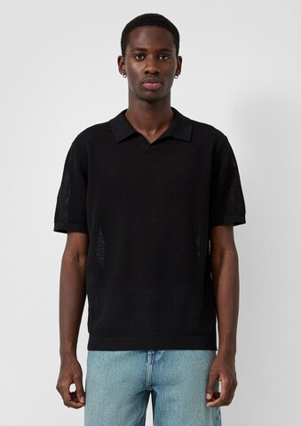 T-Shirt QS en noir : devant