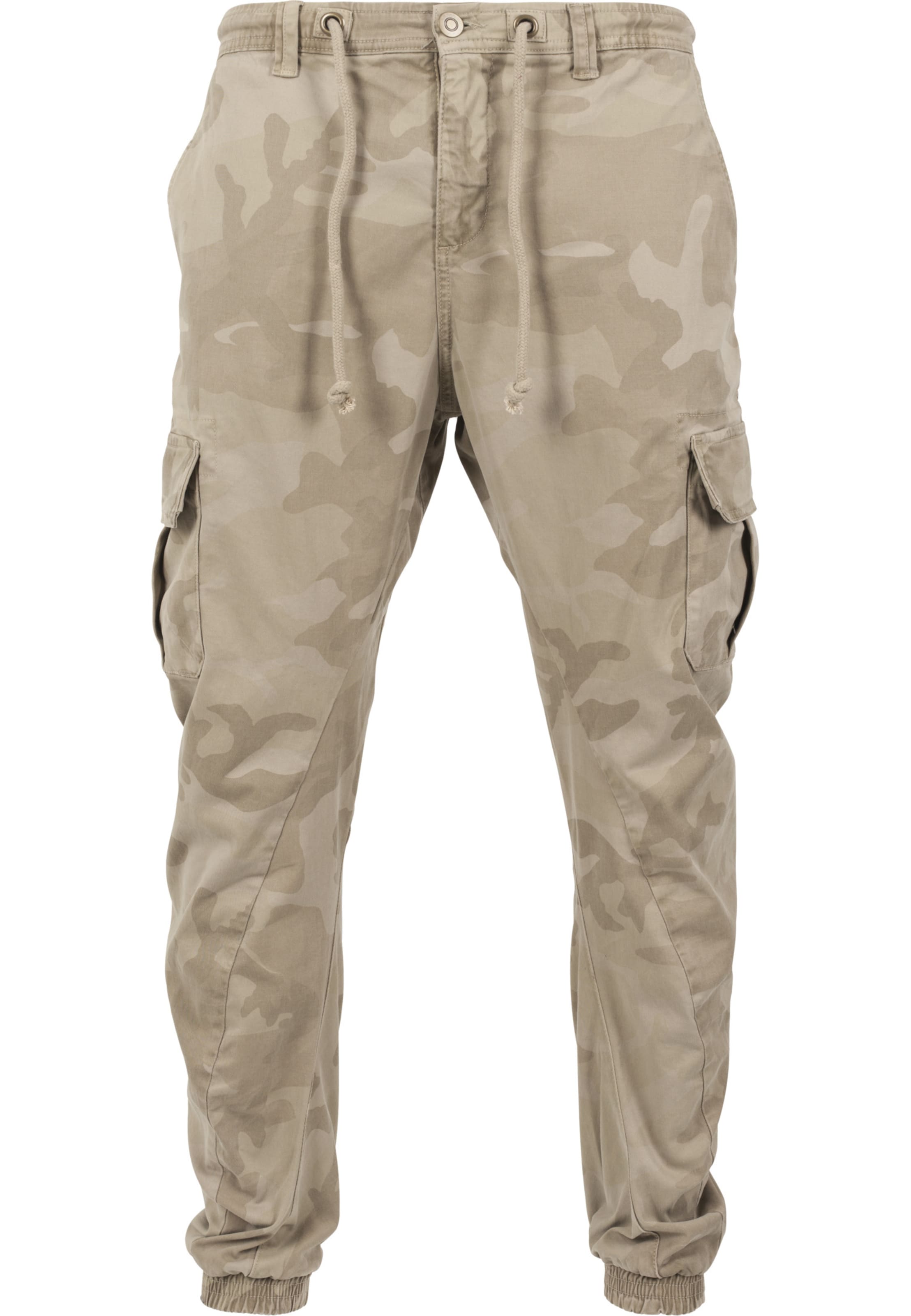 Urban Classics Tapered Cargobroek in Beige: voorkant