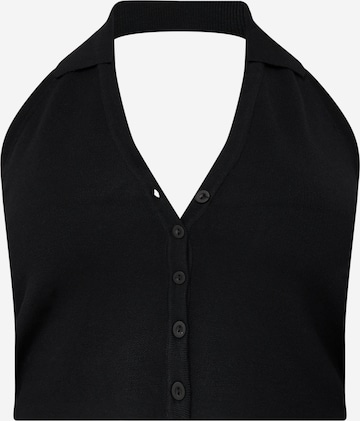 Top brodat 'TWIGGY' de la Cotton On Curve pe negru: față