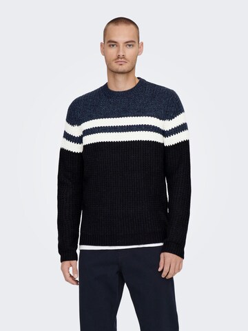 Pull-over Only & Sons en bleu : devant