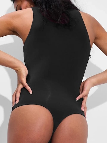 cfab (formerly creamy fabrics) Shapingbody 'Crew Neck Bodysuit String' in Zwart