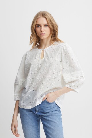 ICHI Blouse 'IHULVIA' in Wit: voorkant