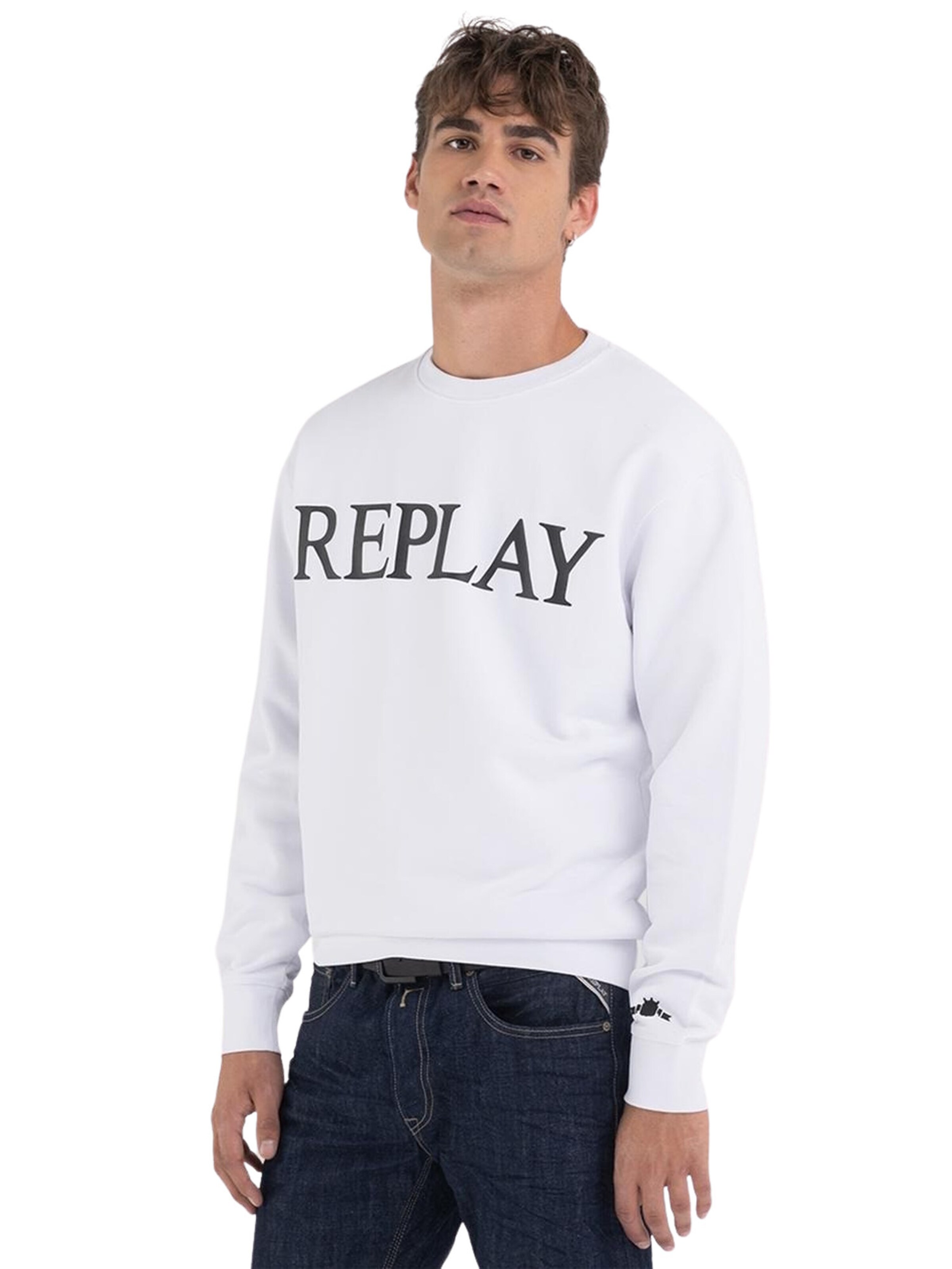 Sweat-shirt REPLAY en blanc : devant