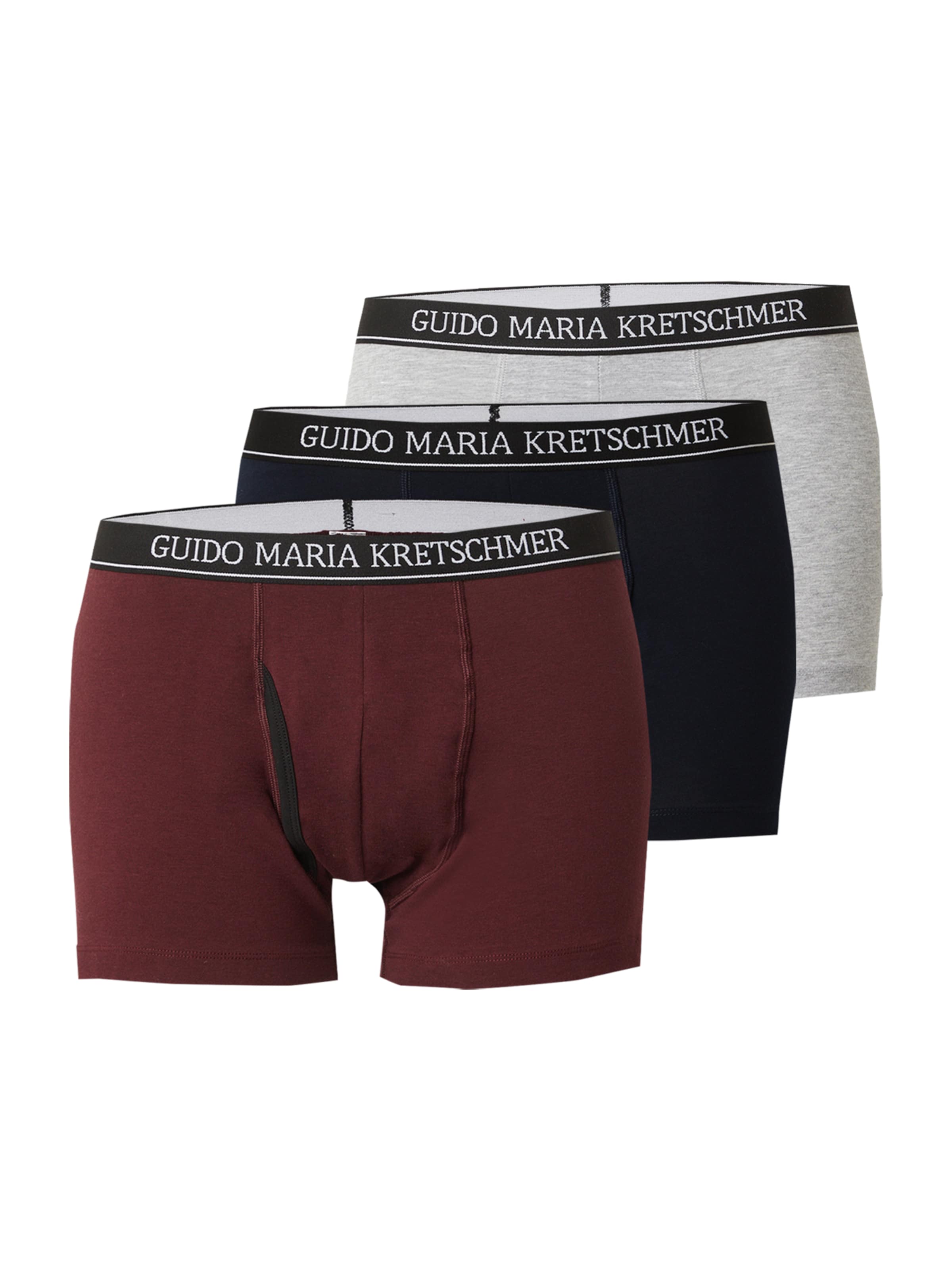 Guido Maria Kretschmer Men Boxers 'Can' en bourgogne / noir / blanc, Vue avec produit