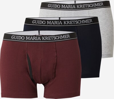 Guido Maria Kretschmer Men Bokserice 'Can' u burgund / crna / bijela, Pregled proizvoda