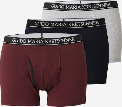Guido Maria Kretschmer Men Boxershorts 'Can' in burgunder / schwarz / weiß, Produktansicht