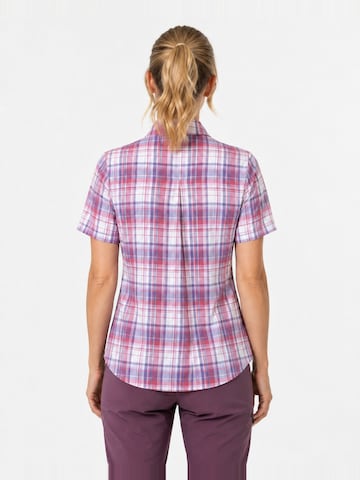 deproc Athletic button up shirt 'Outdoorbluse Copper Damen Kurzarmbluse kariert Funktionsbluse' in Pink