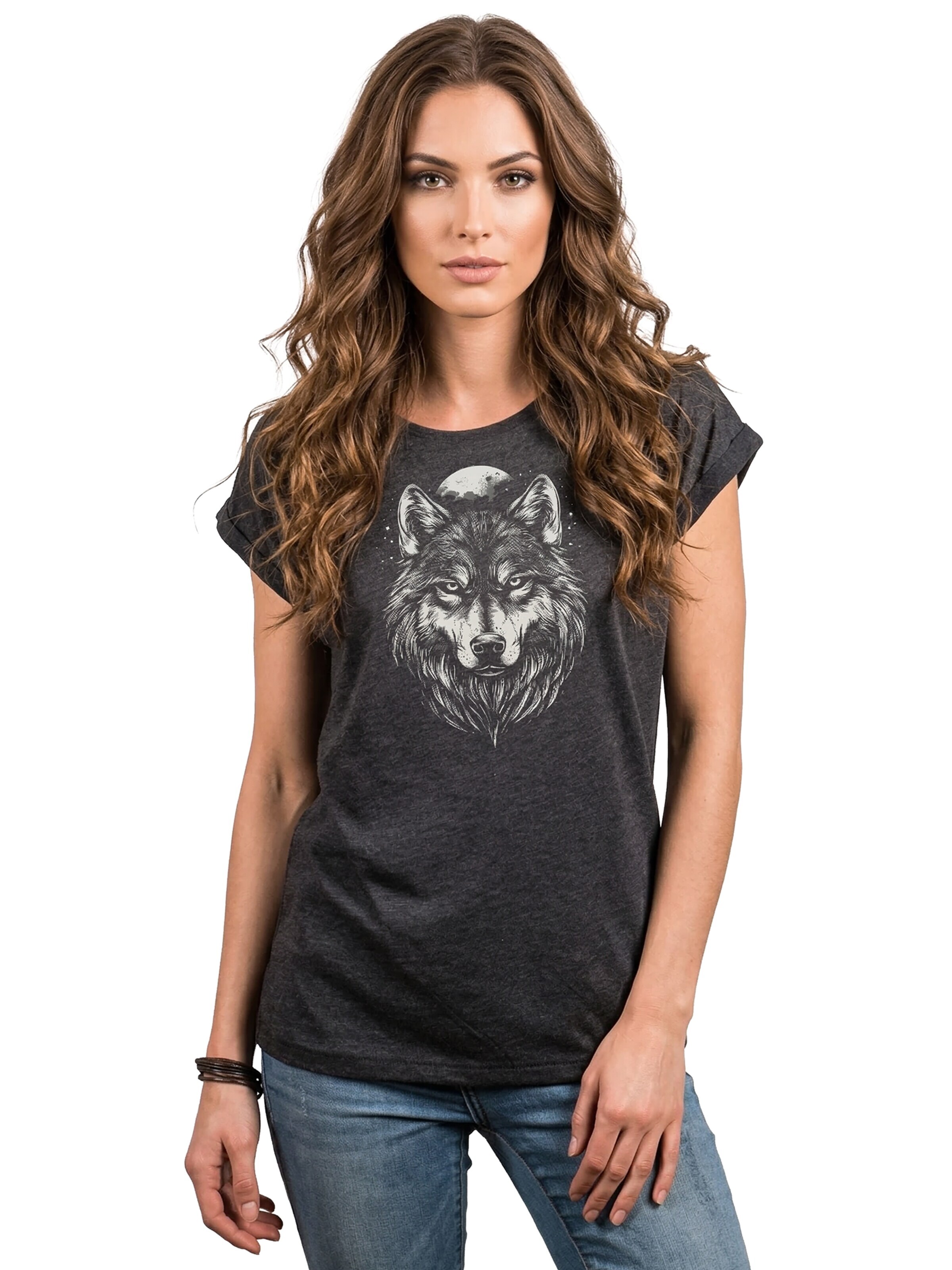 MAKAYA Shirt 'Wolf' in Grey: front