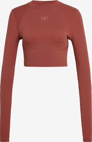 ADIDAS BY STELLA MCCARTNEY - Camiseta funcional 'TruePurpose' en marrón: frente