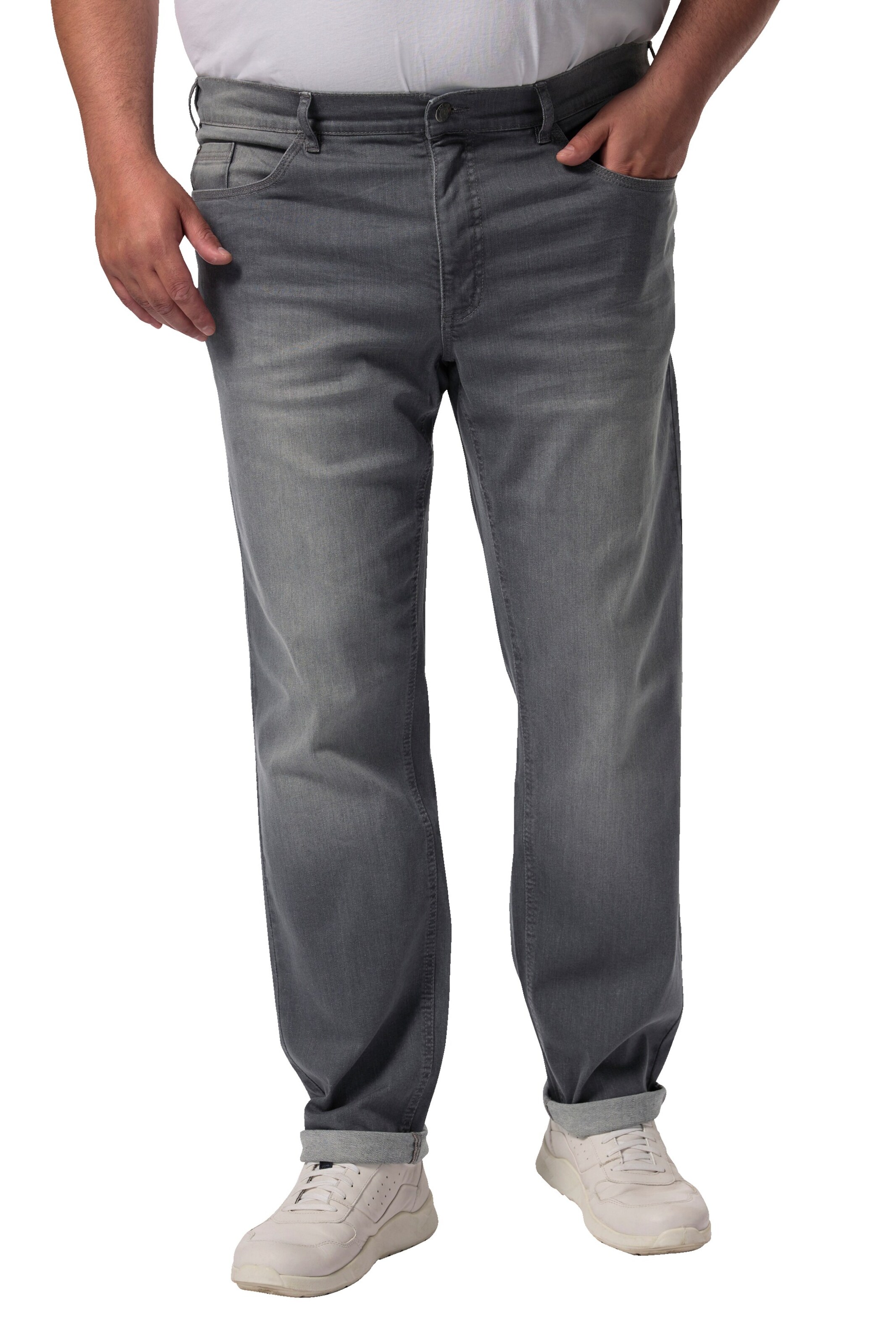 Men Plus Regular Jeans in Grau: Vorderseite