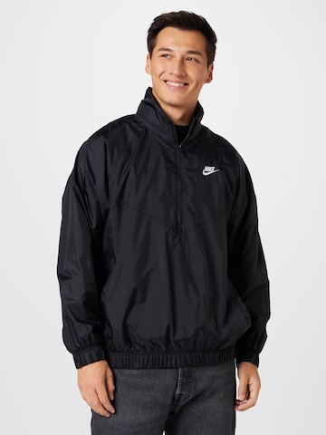 Nike Sportswear Φθινοπωρινό και ανοιξιάτικο μπουφάν 'Windrunner' σε μαύρο: μπροστά