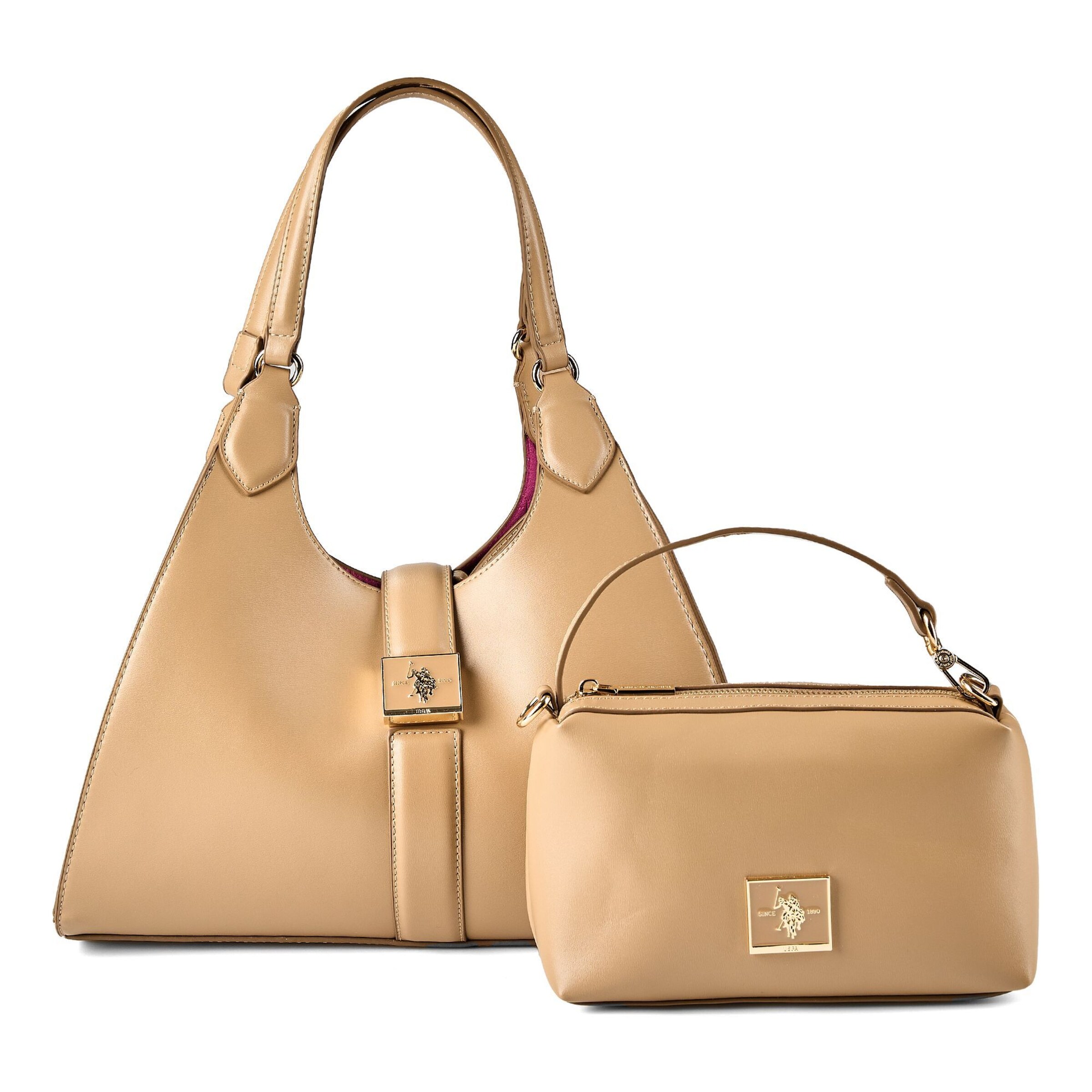 U.S. POLO ASSN. Shoulder Bag 'Margaret' in Brown: front