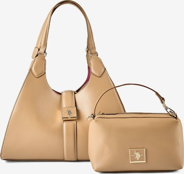 U.S. POLO ASSN. Shoulder Bag 'Margaret' in Brown: front