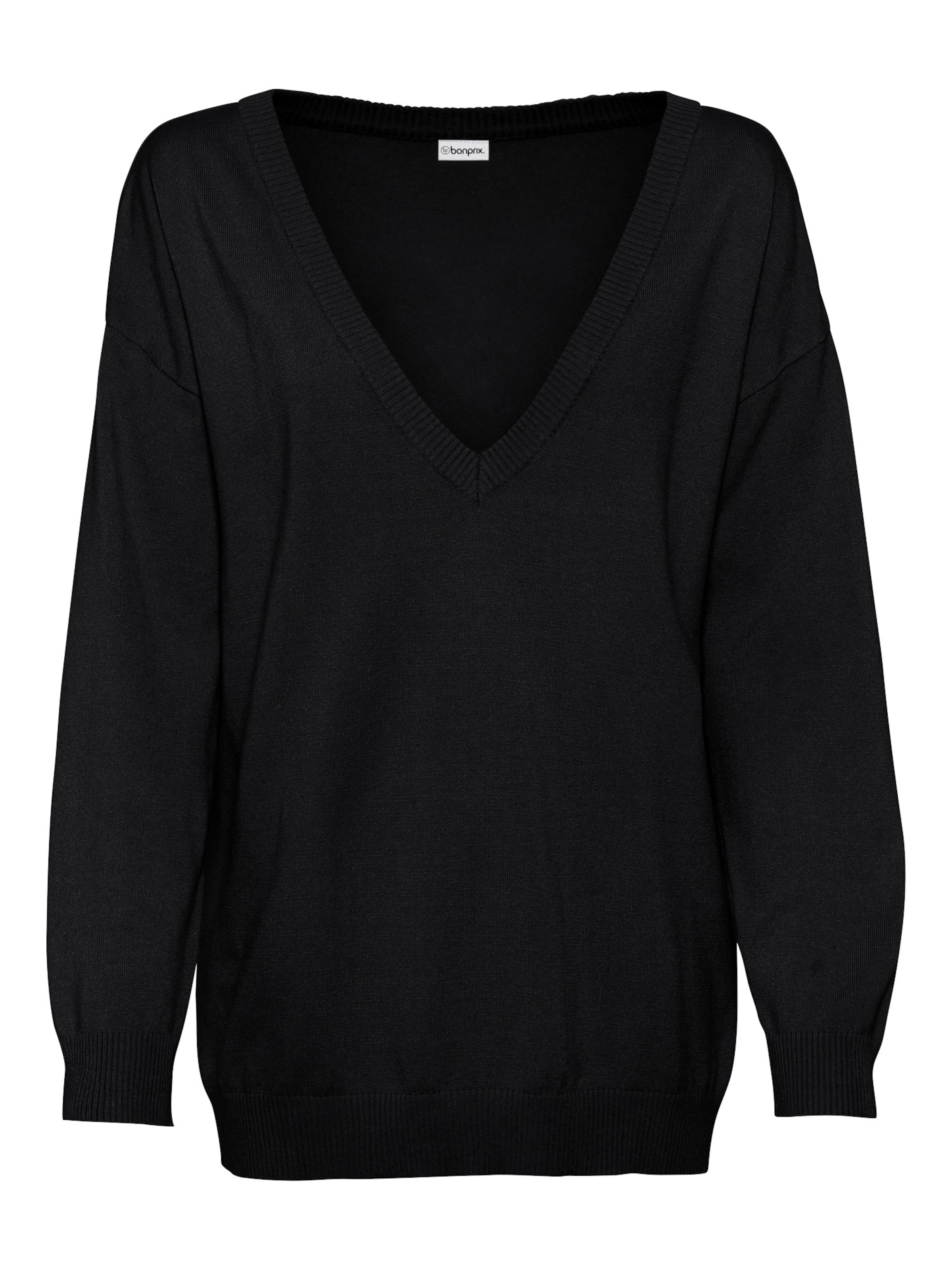 bonprix Oversize pulóver - fekete: elől