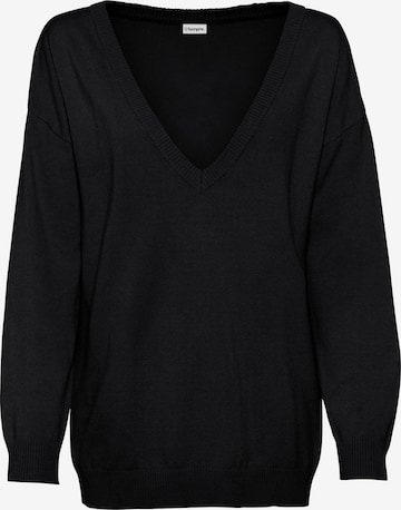 bonprix Maxi svetr – černá: přední strana