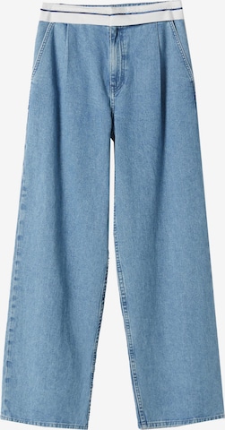 Bershka Pleated Jeans in Blue: front