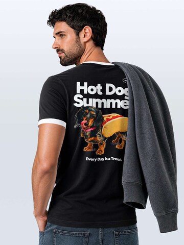 Neverless Shirt 'Hot Dog Summer' in Black