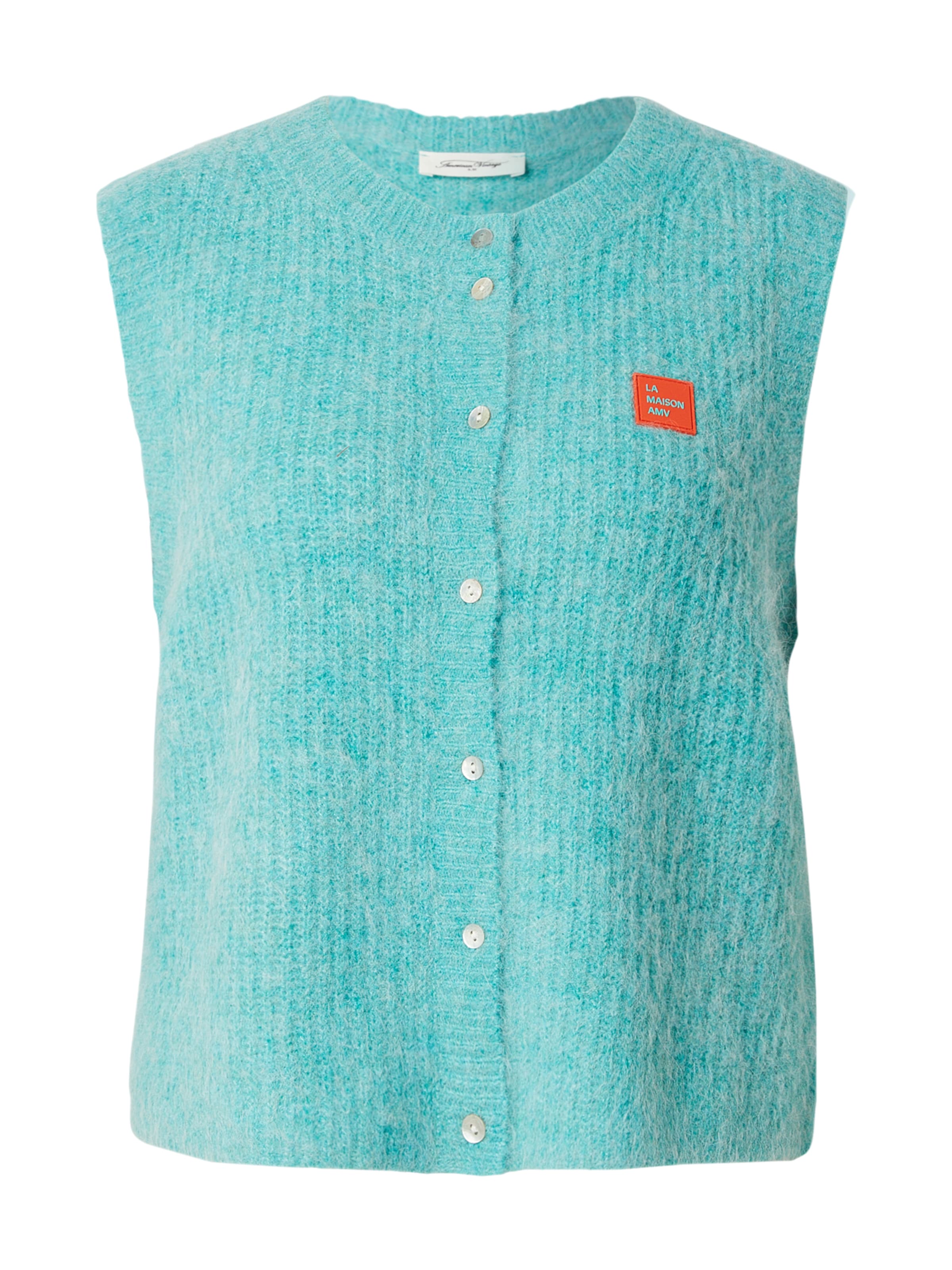 AMERICAN VINTAGEKardigan bez rukava 'EAST' - zelena boja: prednji dio