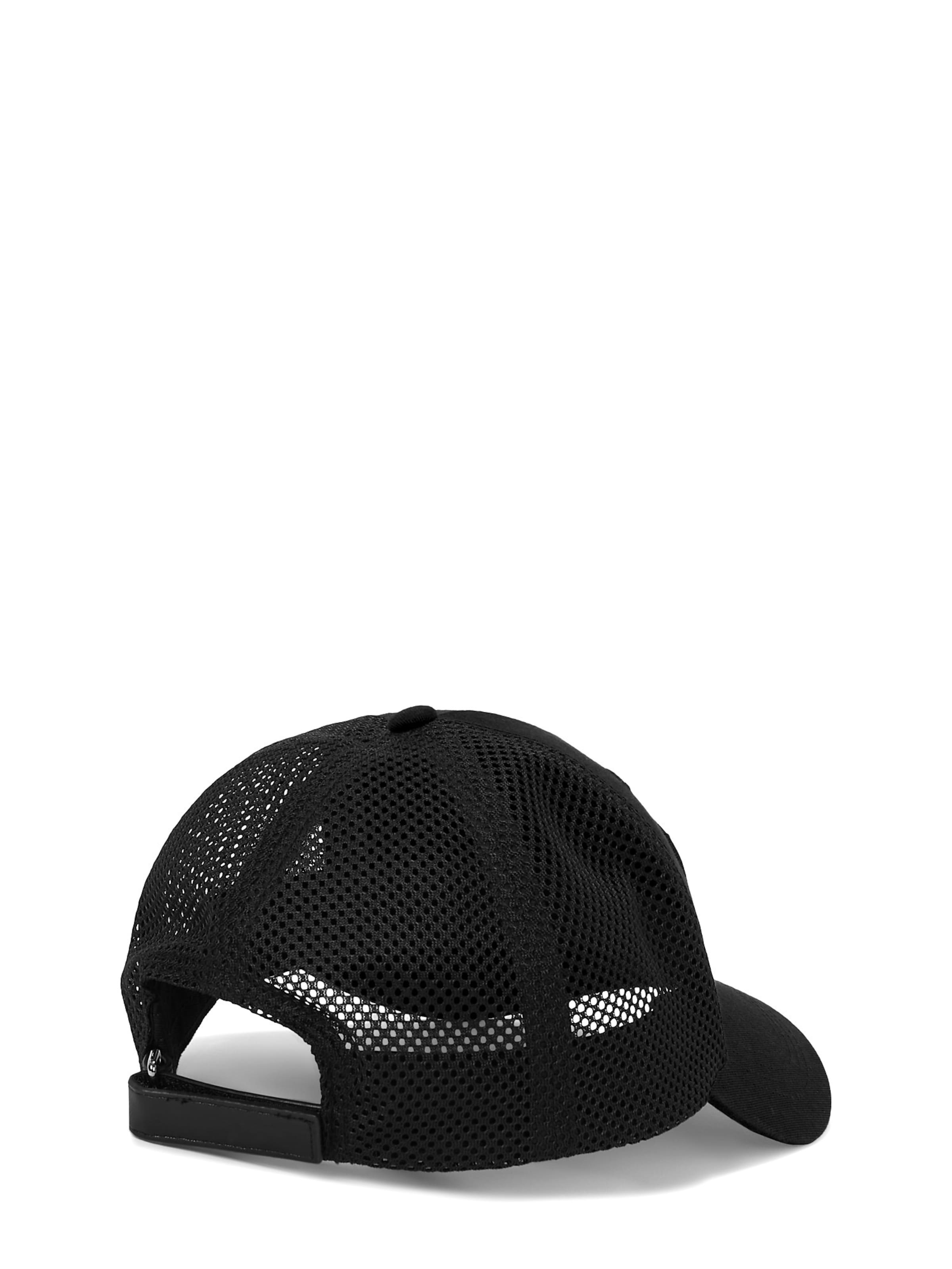 Cappello da baseball ' NETZSTOFF-KAPPE MIT KLJ-LOGO ' di KARL LAGERFELD JEANS in nero