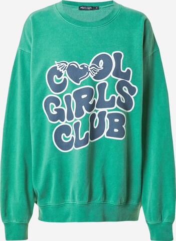 Nasty Gal Sweatshirt 'Cool Girls Club' in Green: front