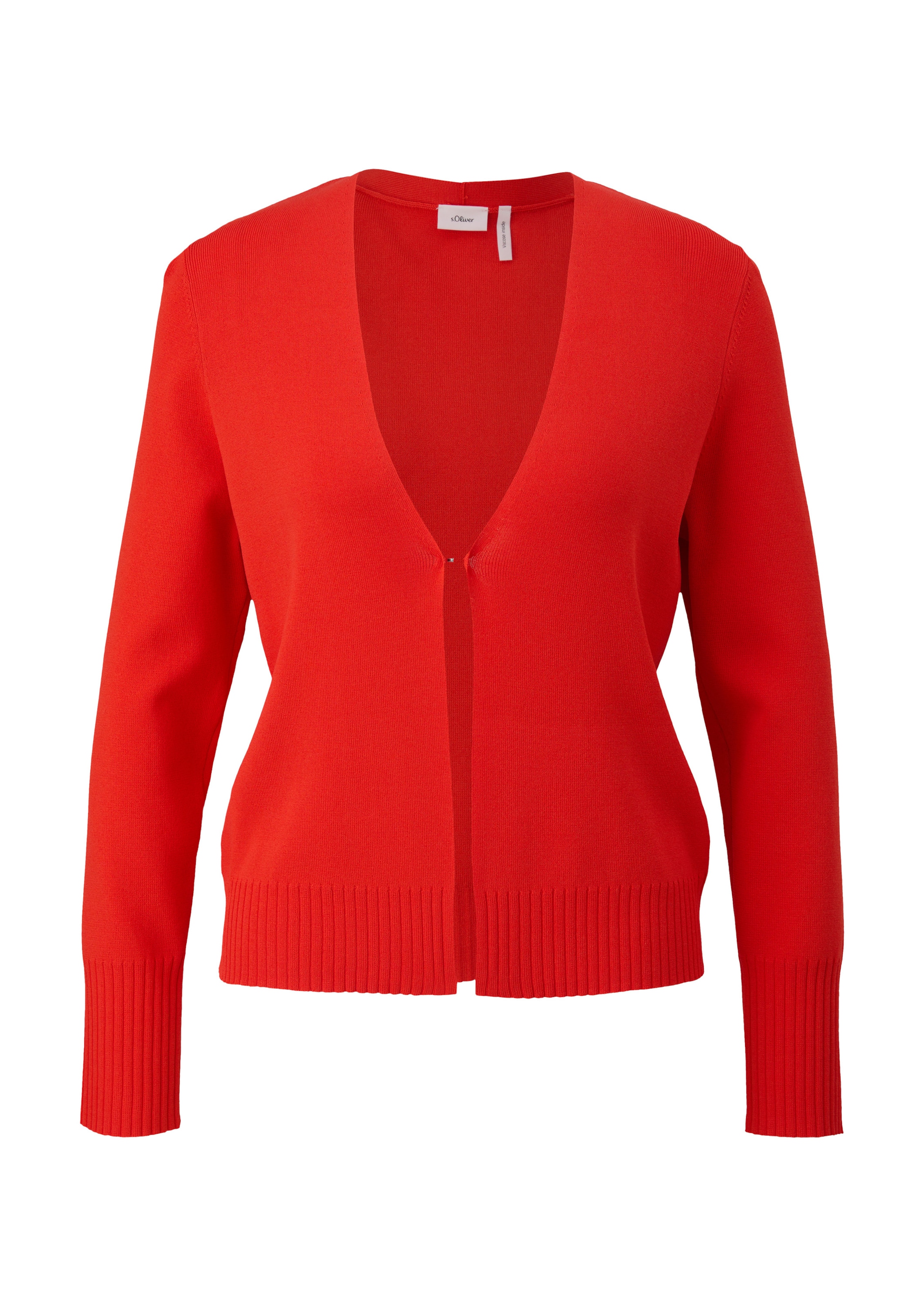 s.Oliver BLACK LABEL Gebreid vest in Rood: voorkant