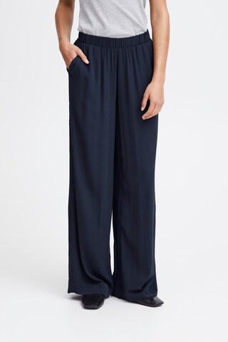 ICHI - Perna larga Calças 'IHMarrakech' em azul: frente