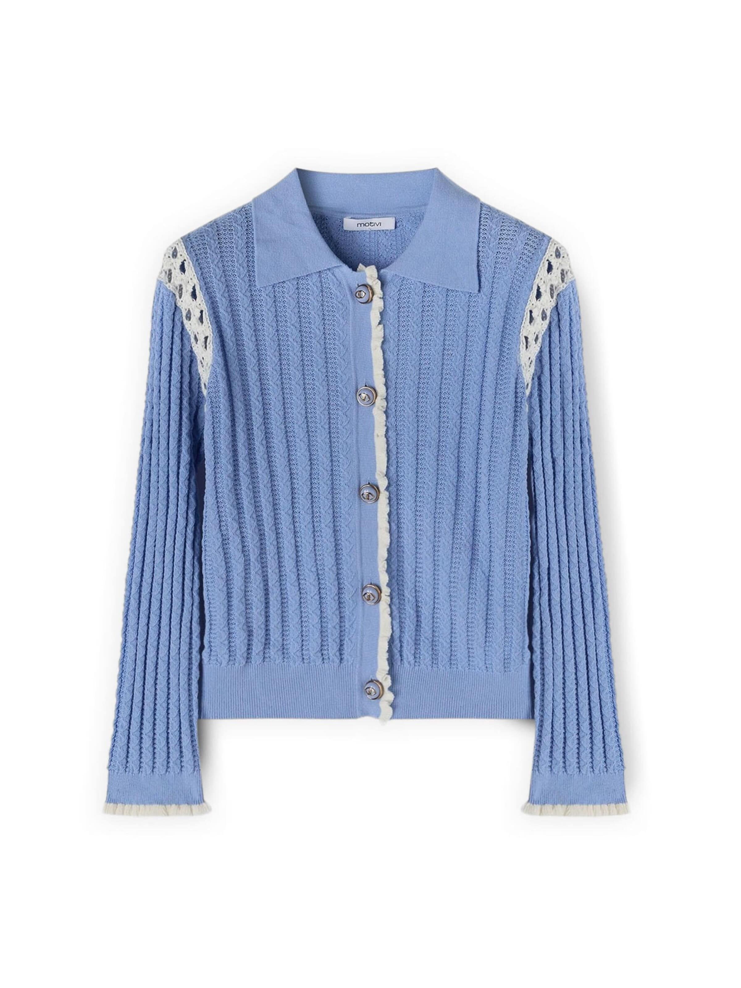 MOTIVI Knit cardigan in Blue: front