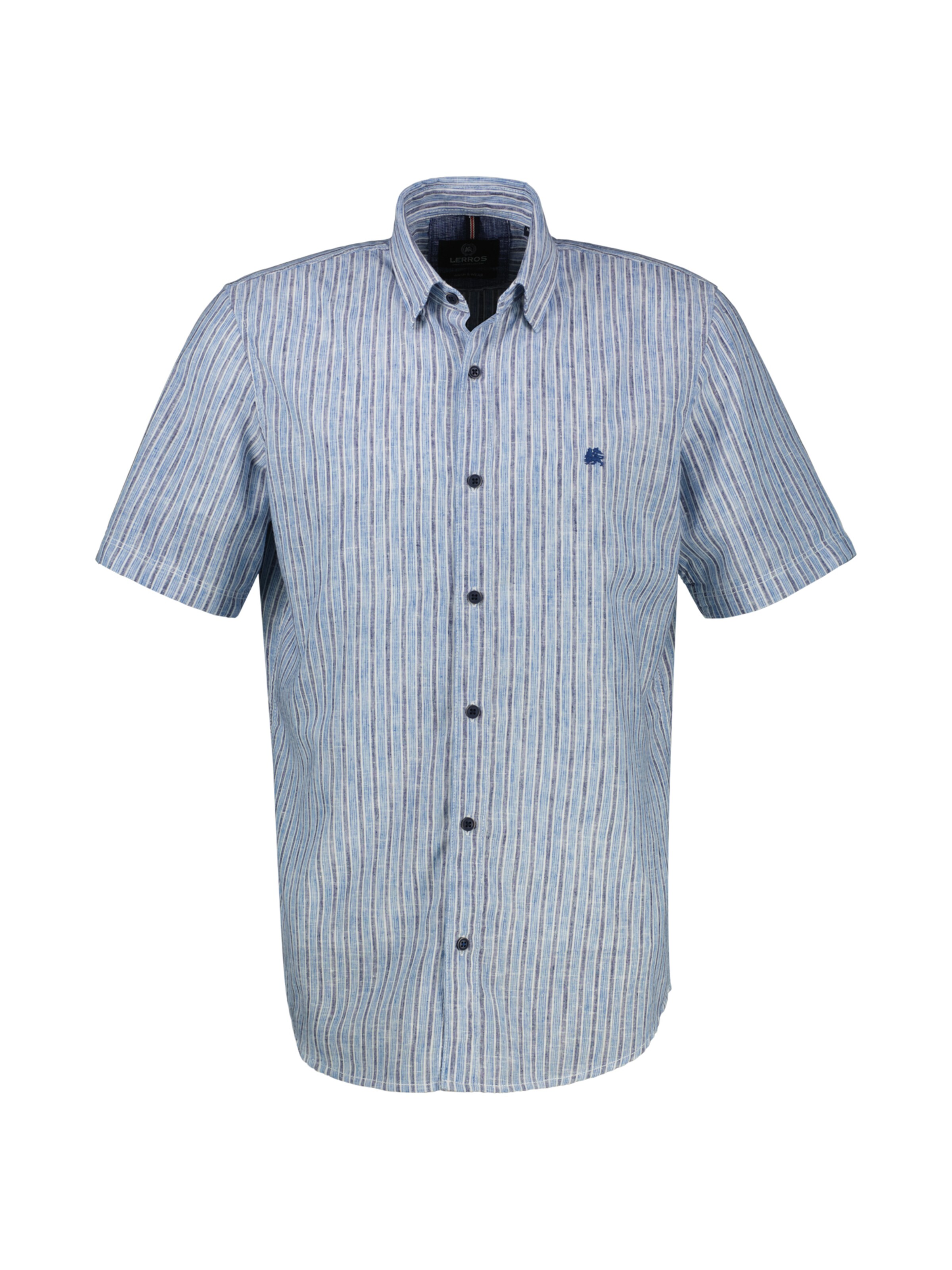 LERROS Gestreiftes Herrenhemd in Großen Größen in Blau: Vorderseite
