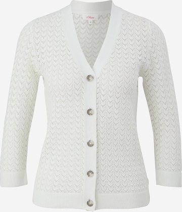 s.Oliver Knit Cardigan in White: front