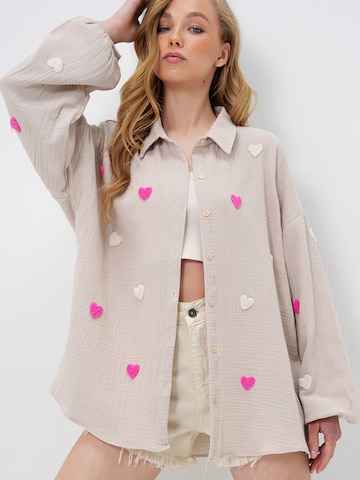 Trend Alaçatı Stili Blouse in Beige: voorkant