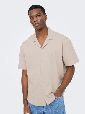 Coupe regular Chemise 'ONSEddie' Only & Sons en beige