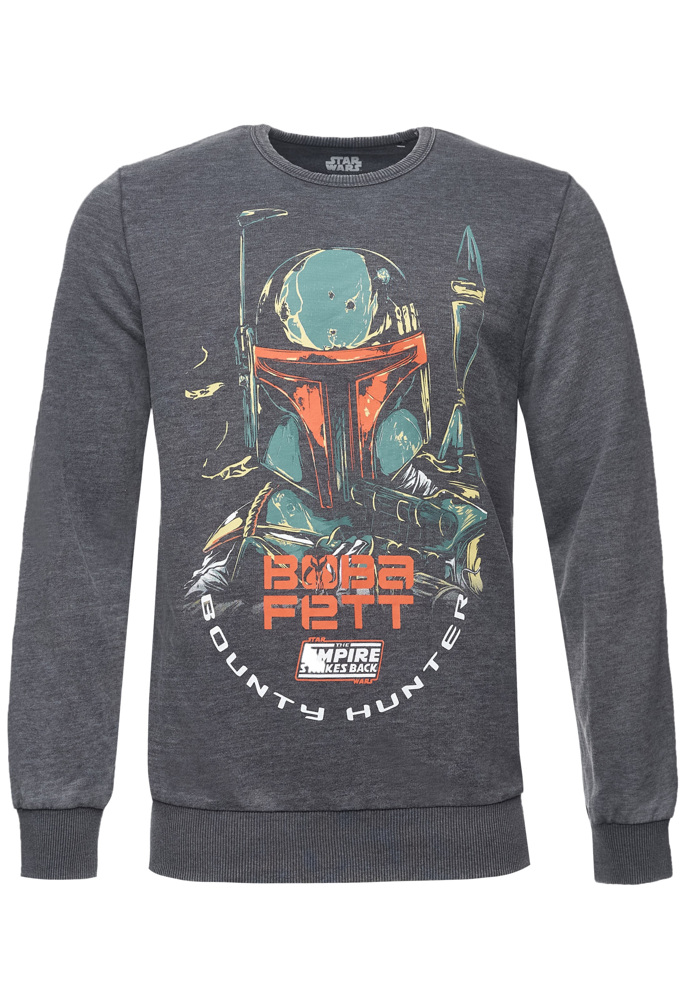 Recovered Sweatshirt 'Star Wars Boba Fett' in Grey: front