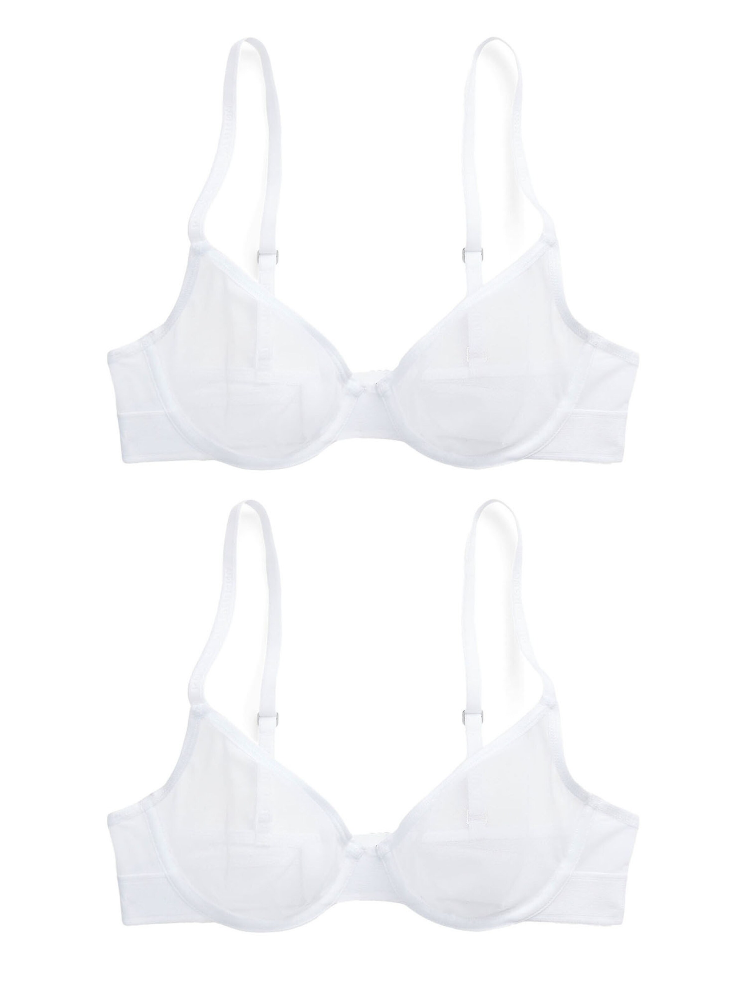 Polo Ralph Lauren Bügel-BH ' Unlined Demi Bra - Mesh ' in Weiß: Vorderseite
