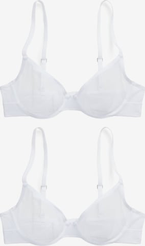 Soutien-gorge ' Unlined Demi Bra - Mesh ' Polo Ralph Lauren en blanc : devant
