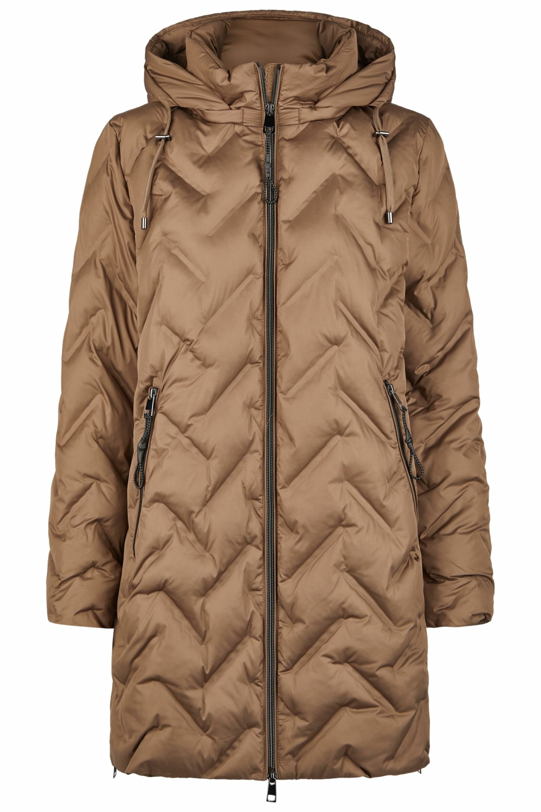 Barbara Lebek Winter Coat in Brown: front