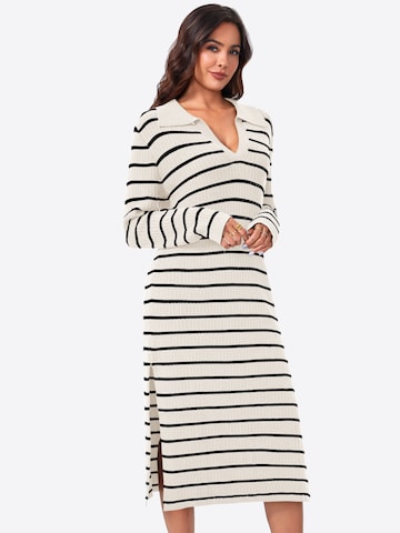 Rochie tricotat de la Imily Bela pe bej: față