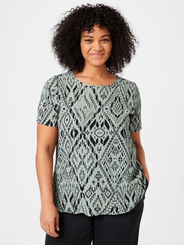 ONLY Carmakoma Blouse in Groen: voorkant