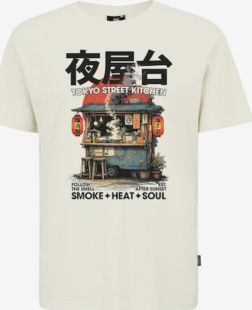 T-Shirt 'Asian Tokyo Street Food Graphic' Oldskull en blanc : devant