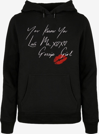 ABSOLUTE CULT Sweatshirt 'Gossip Girl - You Know You Love Me' in rot / schwarz / weiß, Produktansicht