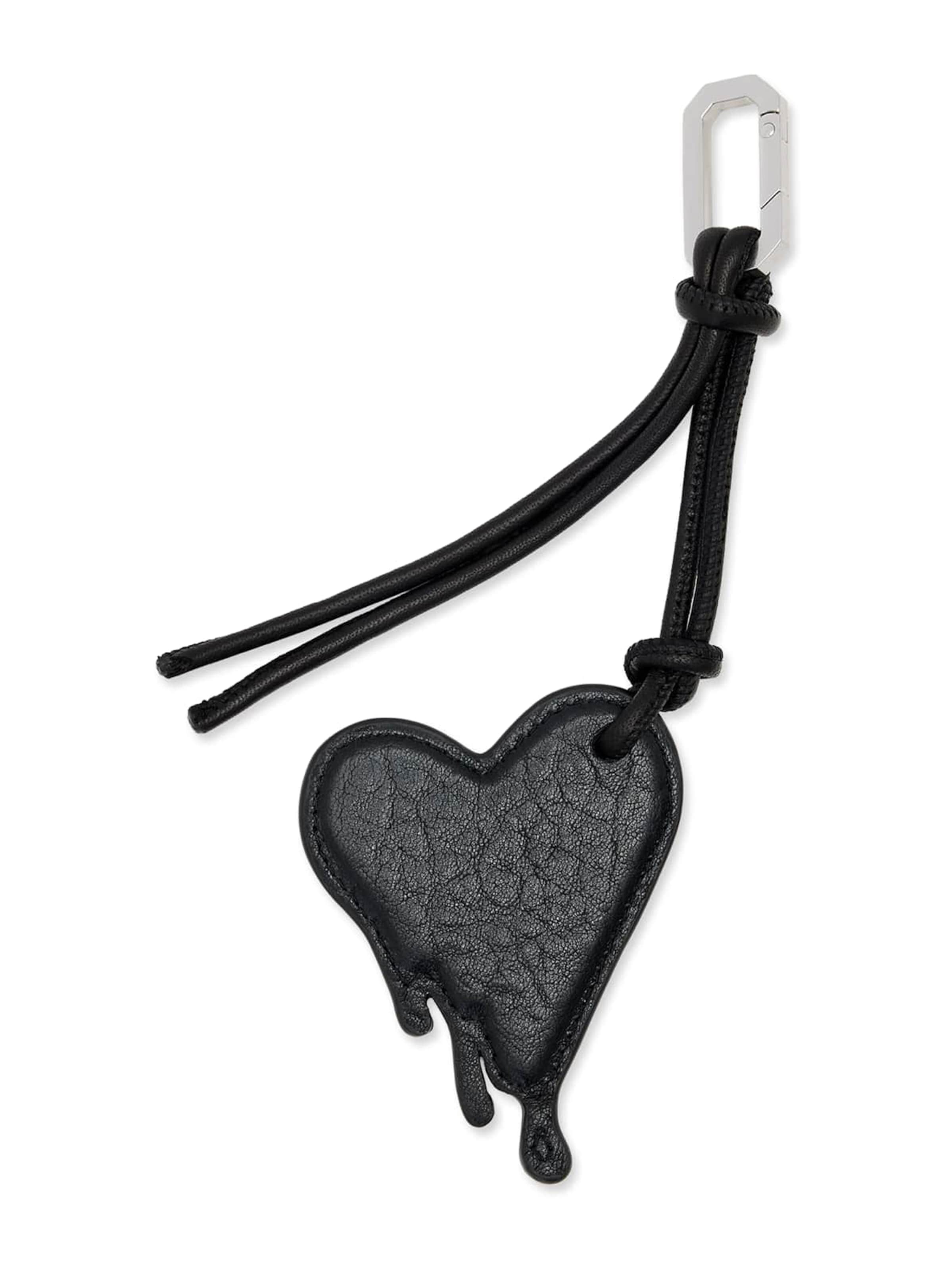 AllSaints Key Ring 'HEART' in Black: front
